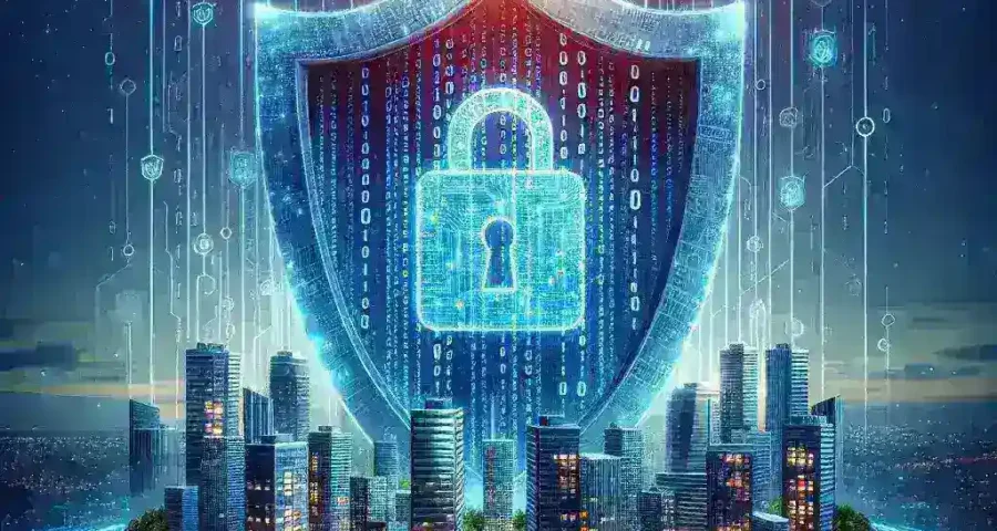 "Small business IT professionals configuring a firewall to enhance network security, illustrating the importance of firewalls in protecting against cyber threats, as discussed in the comprehensive guide on firewalls for small businesses."
