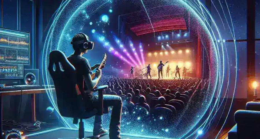 "360-degree concert streaming experience on PlayStation showcased by Sony, featuring vibrant visuals and immersive audio technology for enhanced user engagement."
