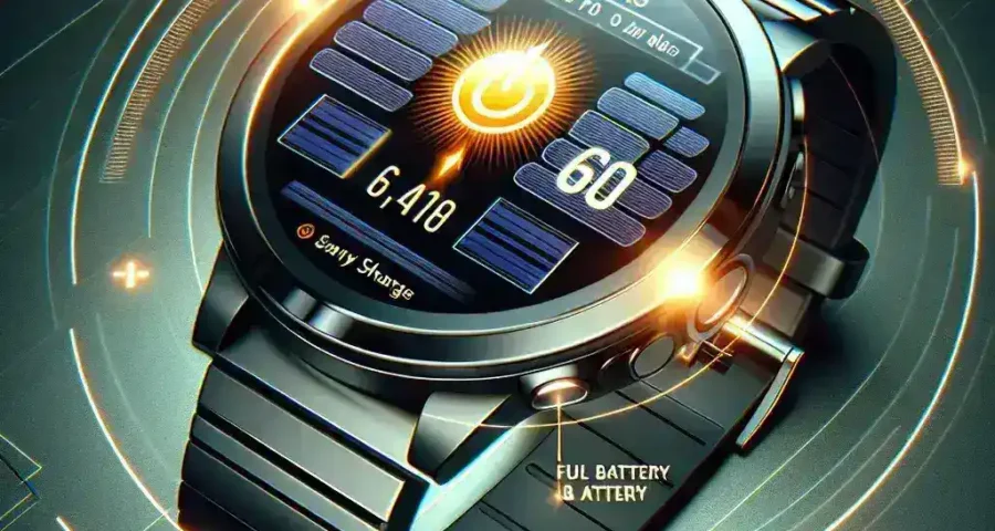 "Garmin’s new solar-powered smartwatch showcasing its sleek design and innovative features, highlighting a 60-day battery life between charges, perfect for outdoor enthusiasts and tech-savvy individuals."