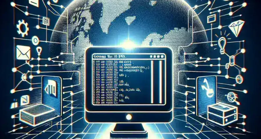 "Screenshot of DNS management commands executed in a Command Line Interface (CLI) for efficient domain and server configuration in the 'Managing DNS via CLI Tools: A Comprehensive Guide' article."
